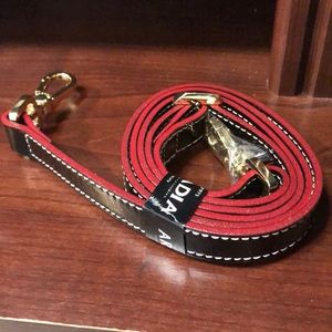 Black with red purse strap